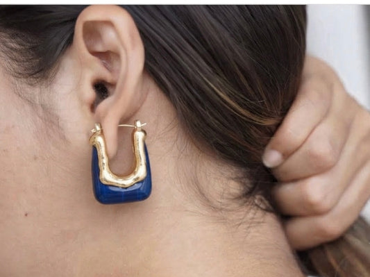 Royal Blue Hoop Earrings