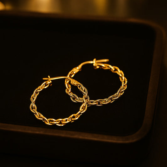 Gold Knot Hoop Earrings