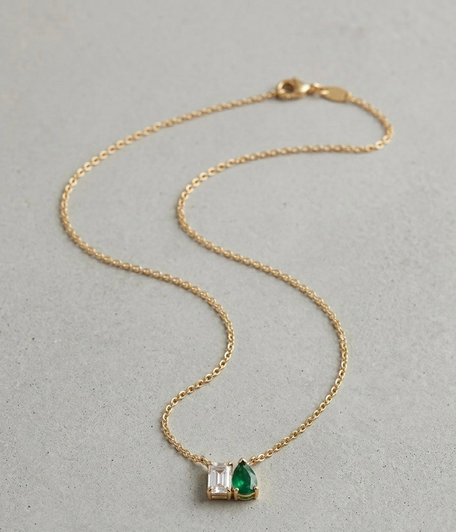 Emerald Duo Necklace