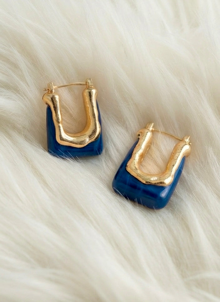 Royal Blue Hoop Earrings