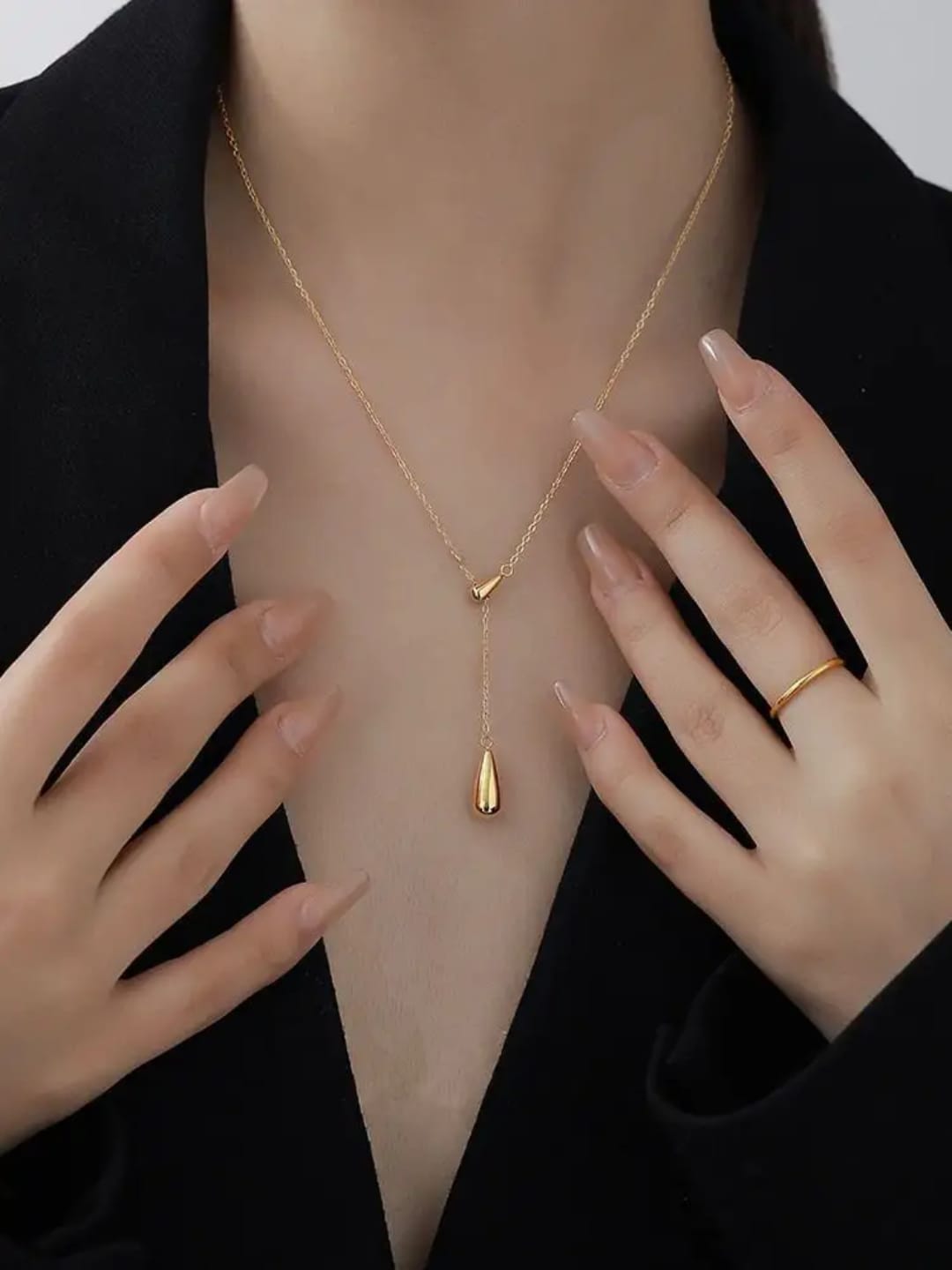 Gold Teardrop Necklace