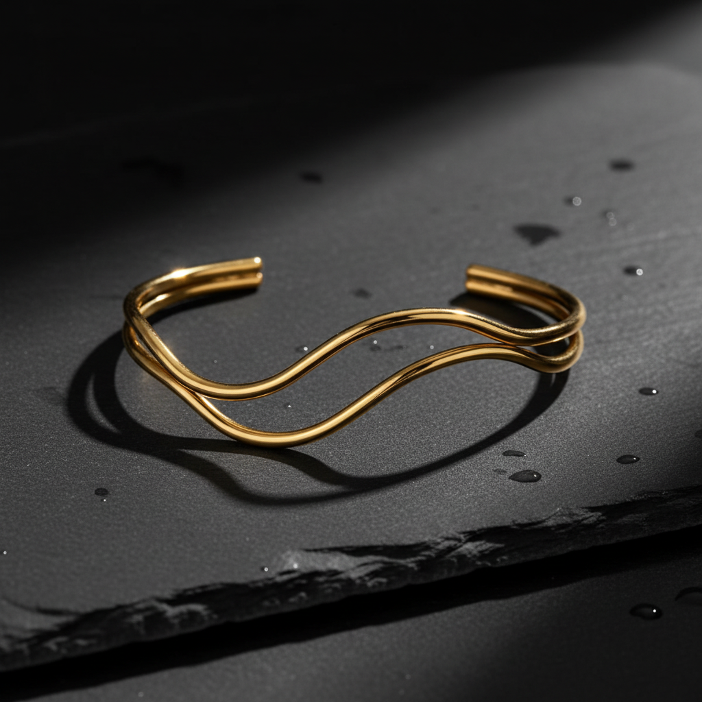 Double Wave Cuff - Dark Slate