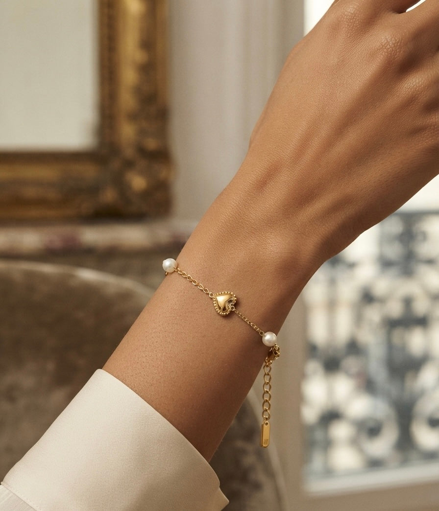 Pearl Heart Bracelet