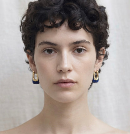 Royal Blue Hoop Earrings