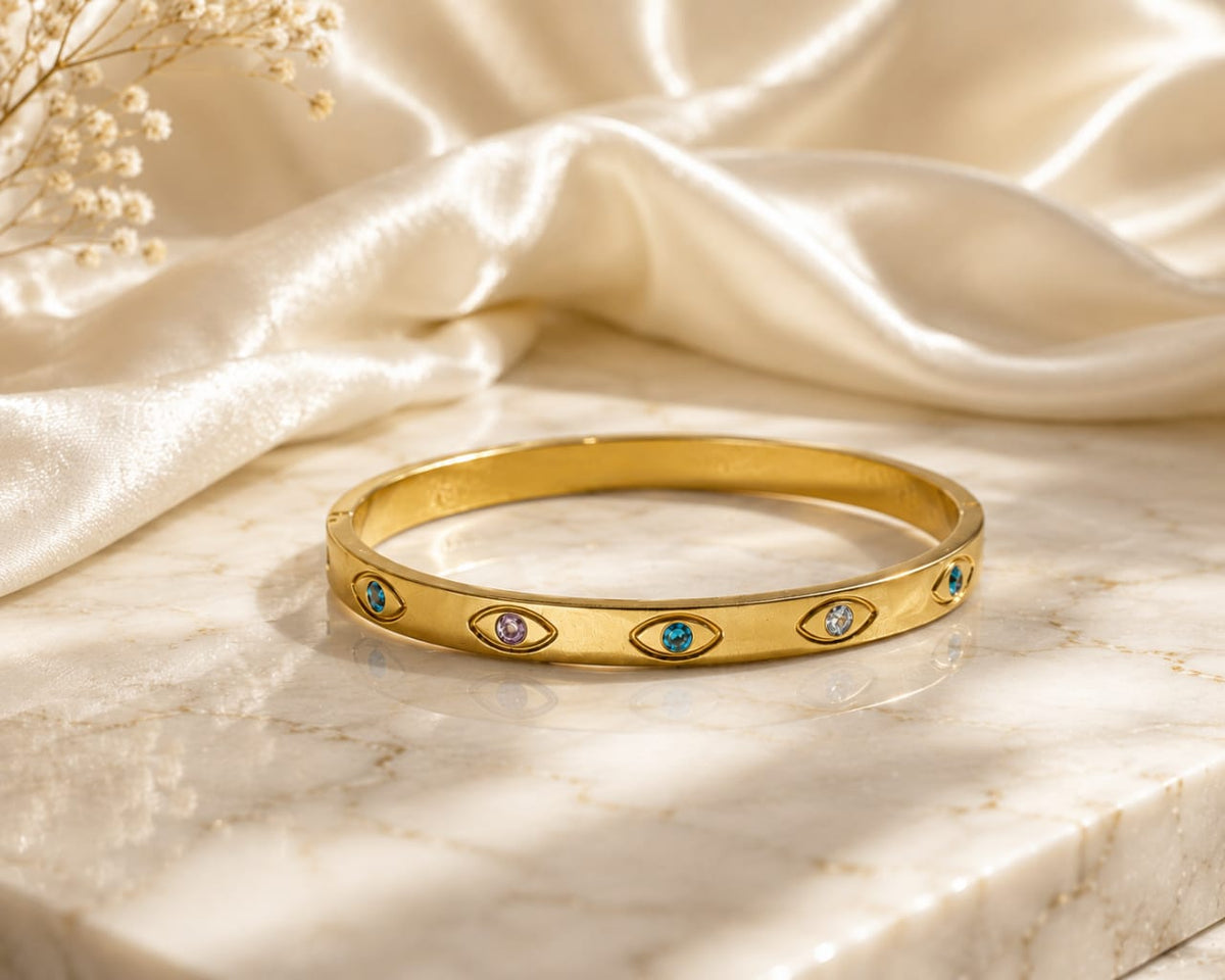 Studded Evil Eye Bangle