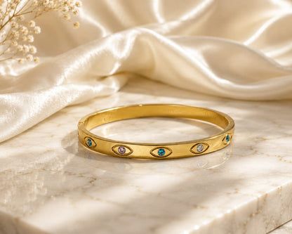 Studded Evil Eye Bangle