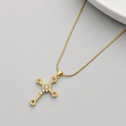 Cross Bloom Necklace