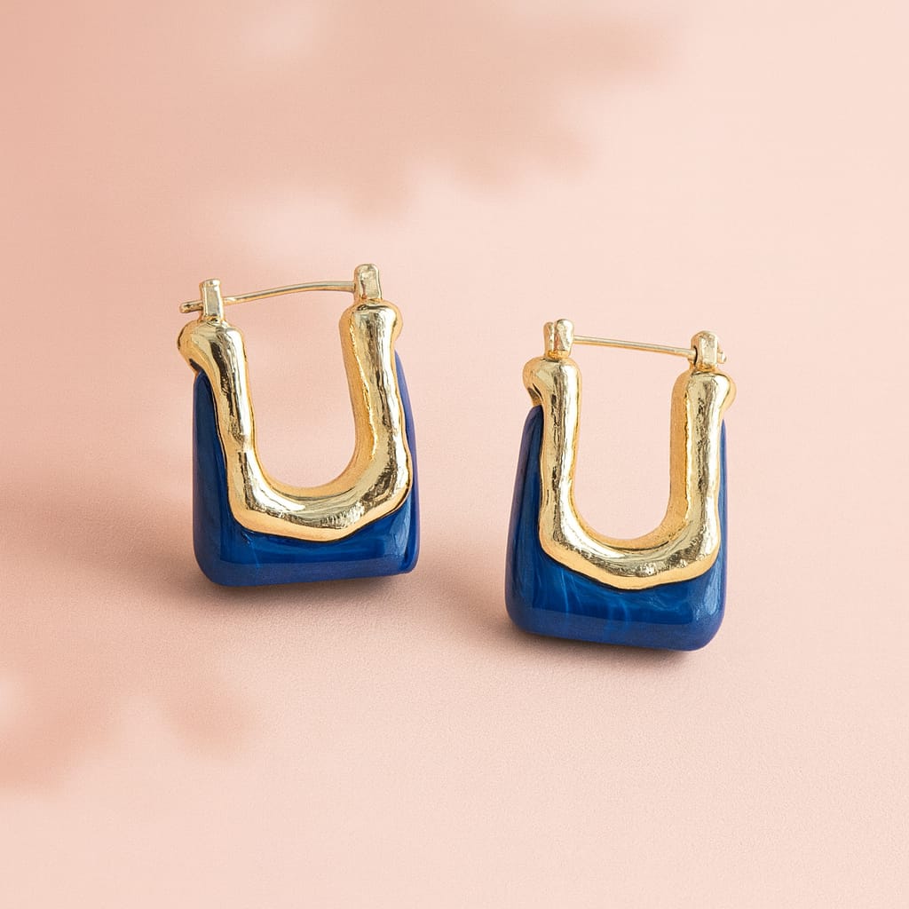 Royal Blue Hoop Earrings