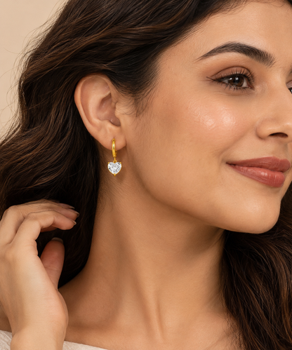 Heart Crystal Hoop Earrings