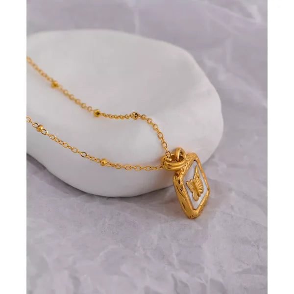 Enamel Butterfly Necklace