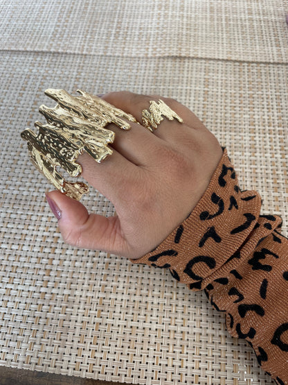 Gold bark cuff bracelet