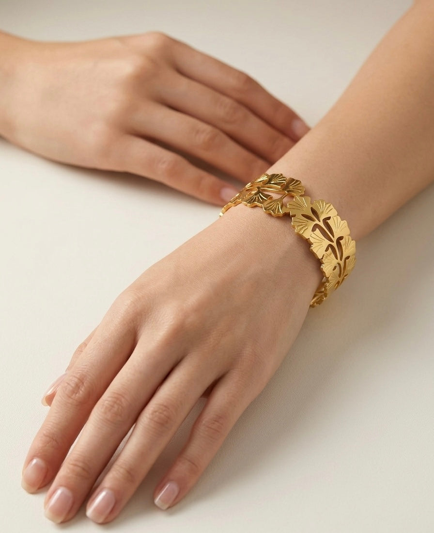 Floral Cutwork Cuff Bracelet