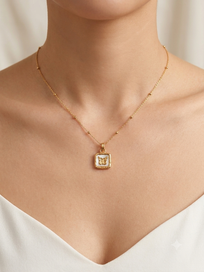 Enamel Butterfly Necklace