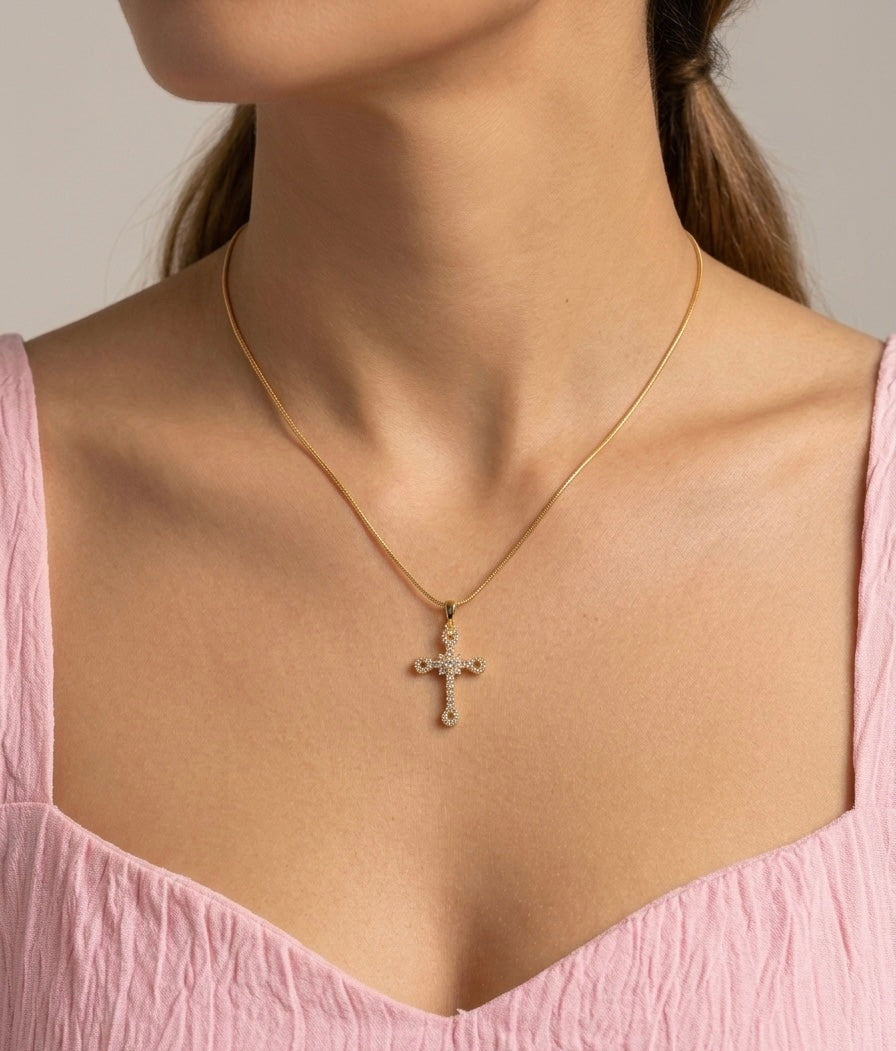 Cross Bloom Necklace