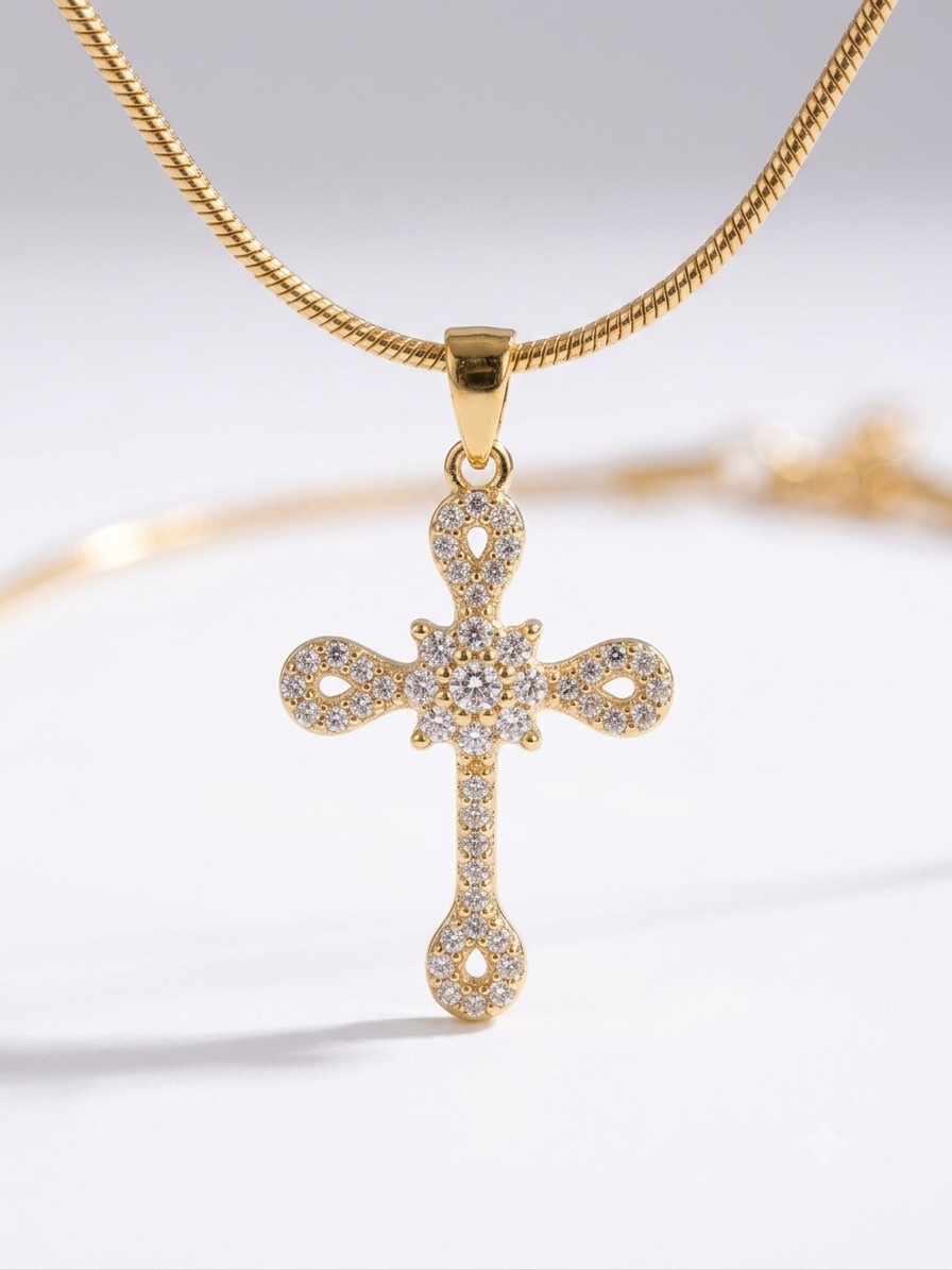 Cross Bloom Necklace
