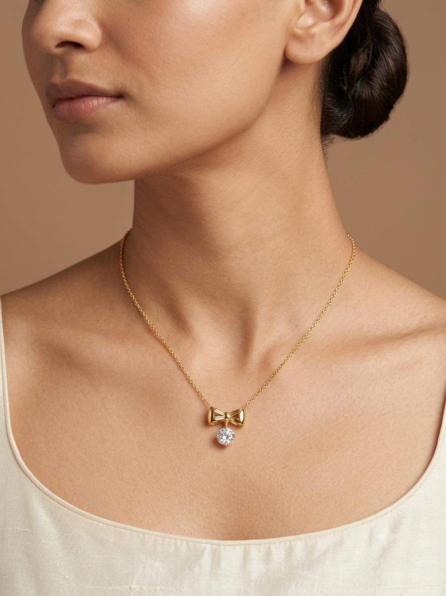 Crystal Bow Necklace