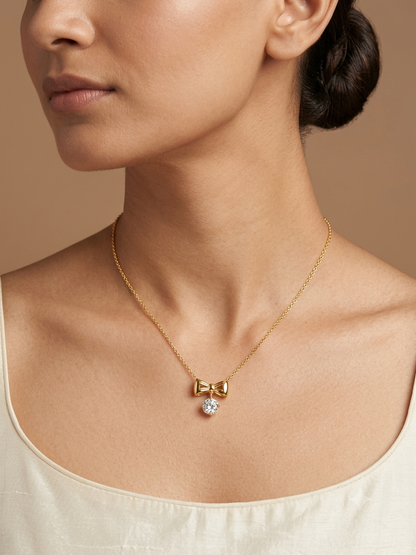 Crystal Bow Necklace