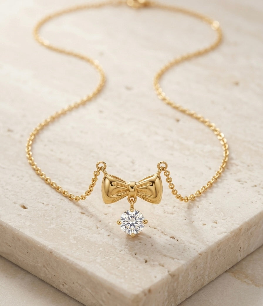 Crystal Bow Necklace