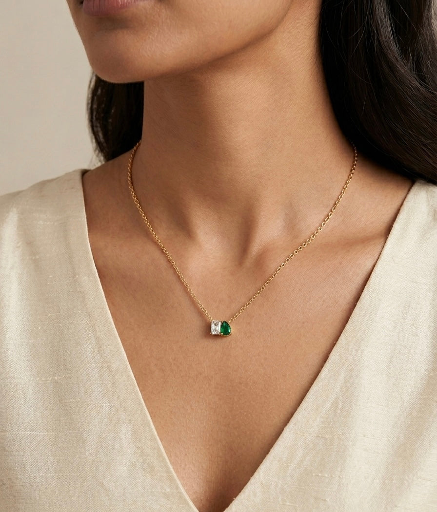 Emerald Duo Necklace