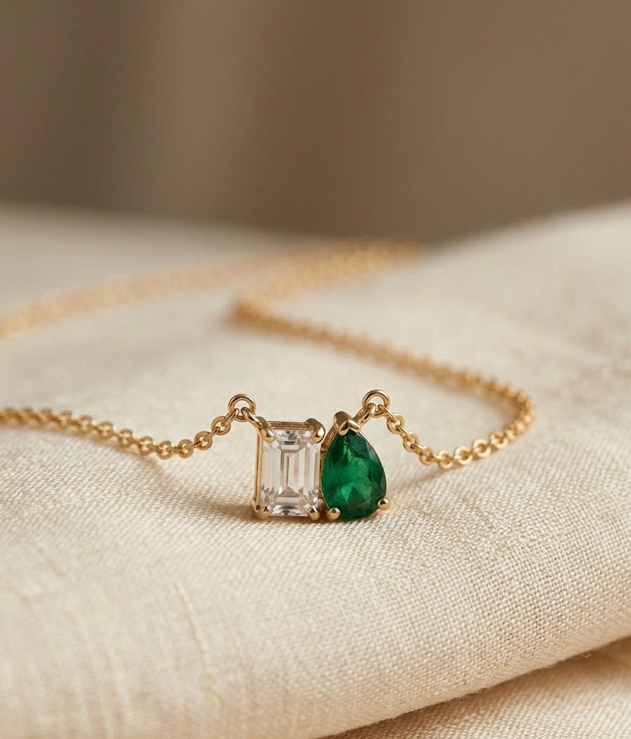 Emerald Duo Necklace