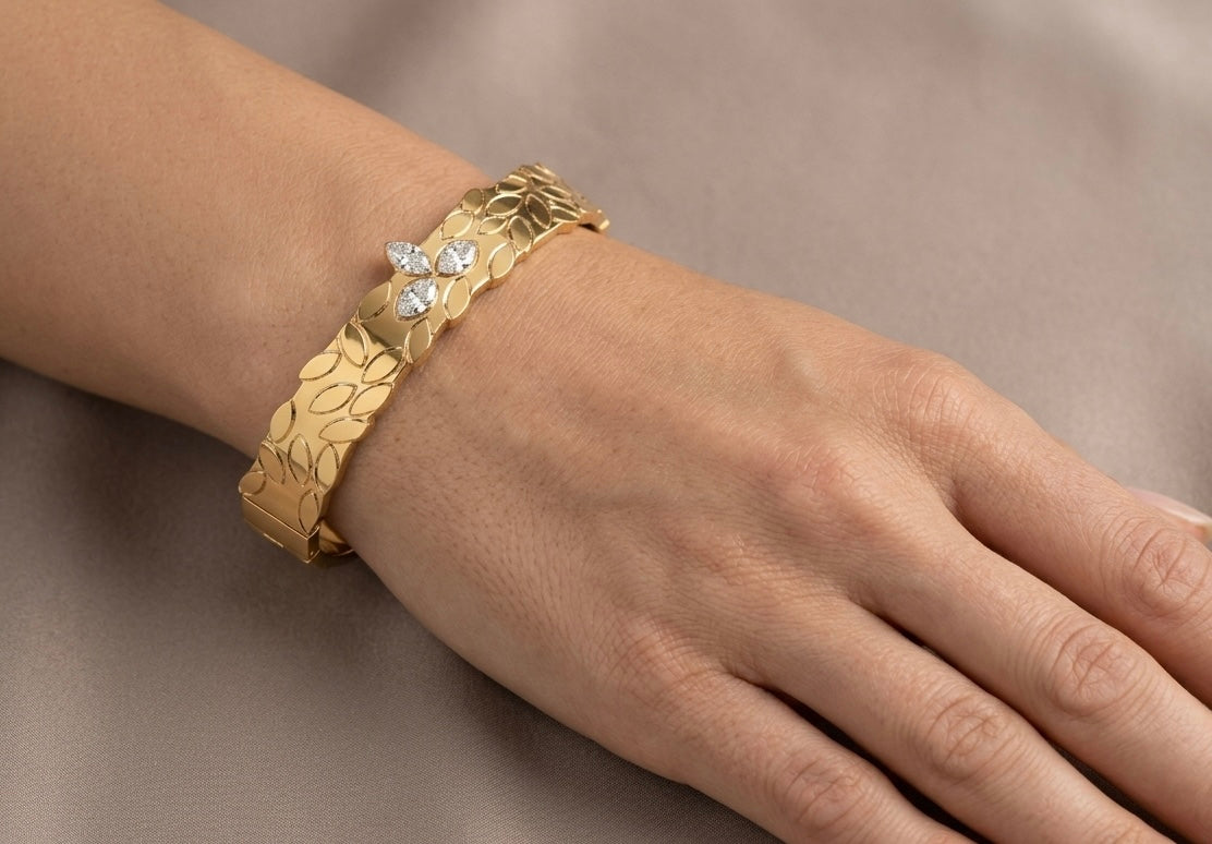 Petal Gold Bangle Bracelet