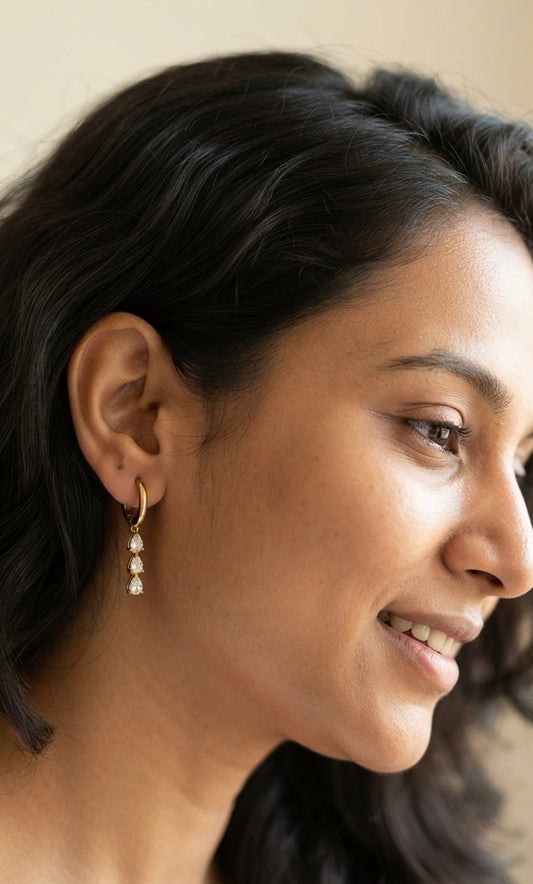 Triple Drop Hoop Earrings