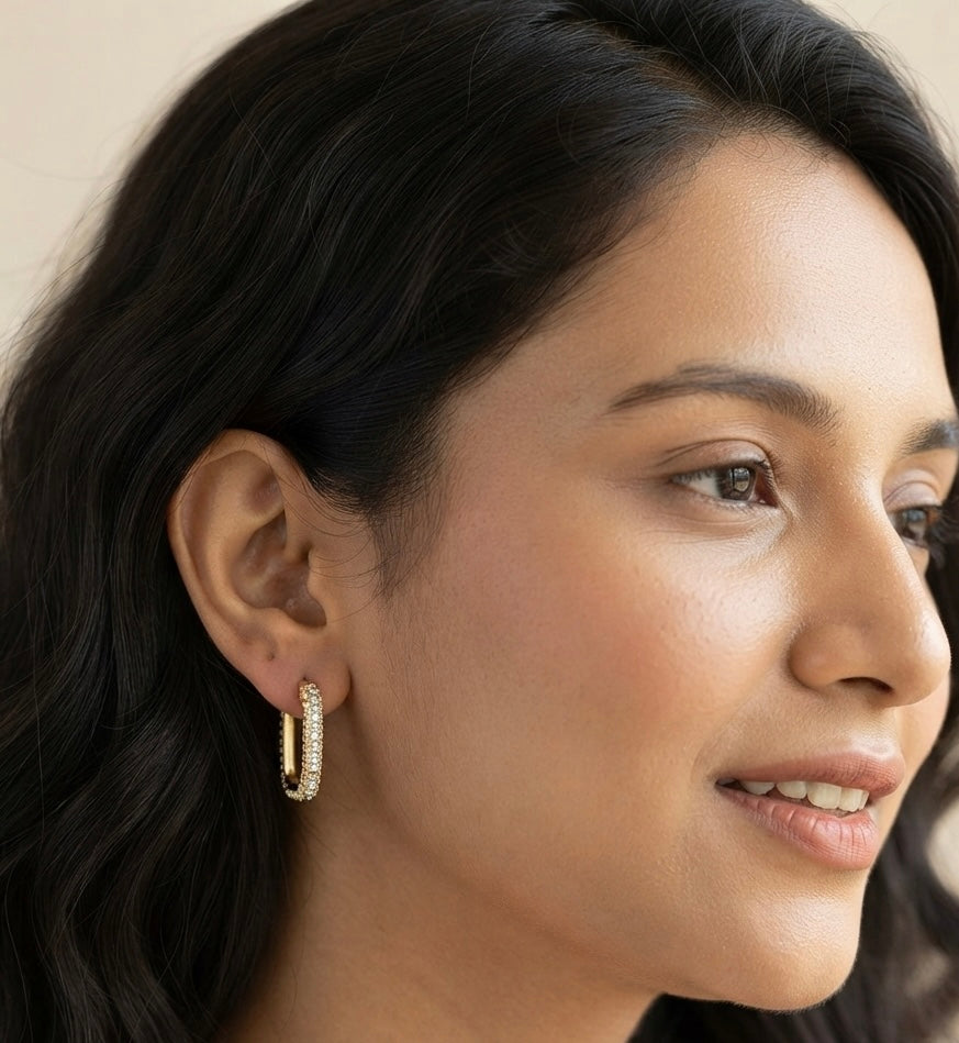 Crystal Frame Earrings