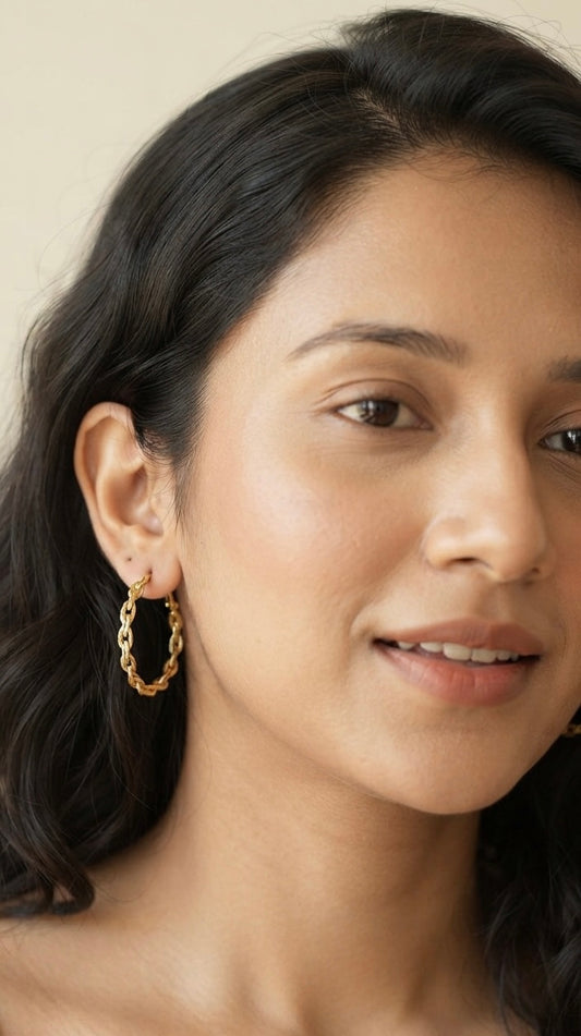 Gold Knot Hoop Earrings