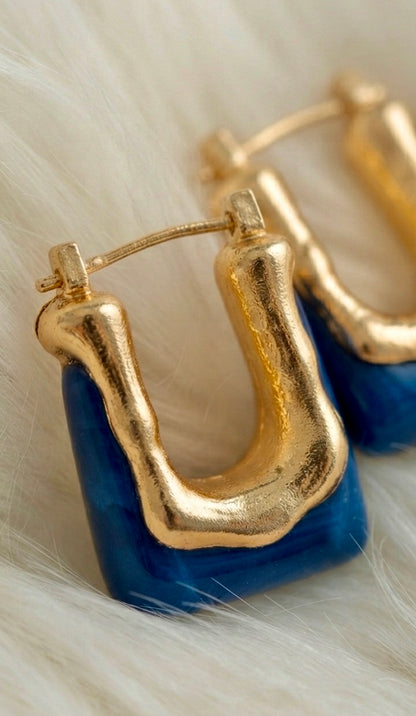 Royal Blue Hoop Earrings