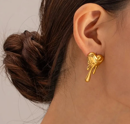 Molten Heart Drip Earrings