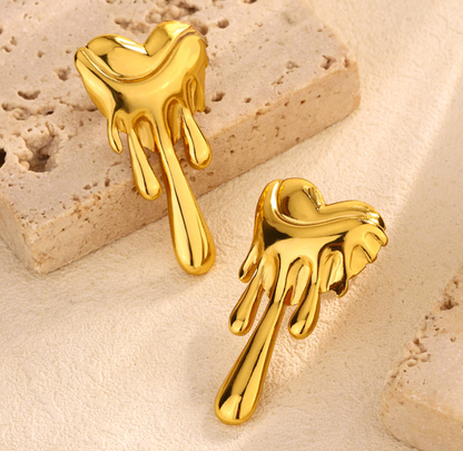 Molten Heart Drip Earrings