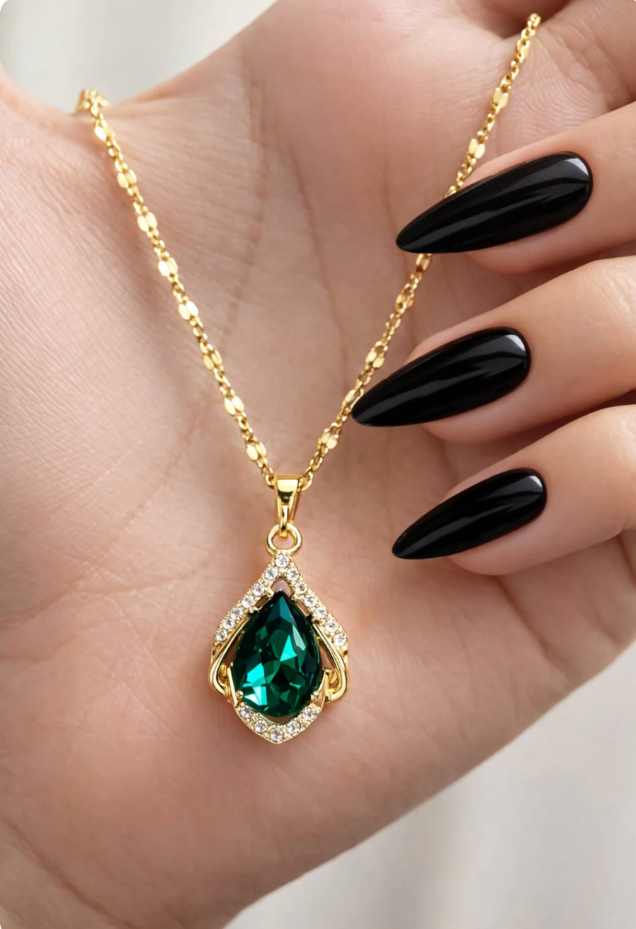 Emerald Teardrop Necklace