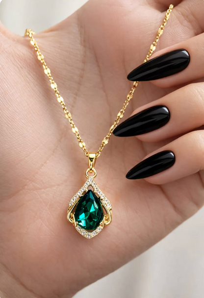 Emerald Teardrop Necklace
