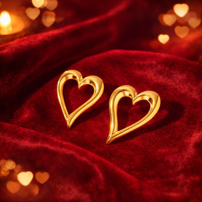 Minimal Heart Stud Earrings