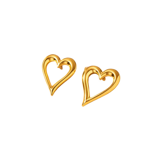Minimal Heart Stud Earrings