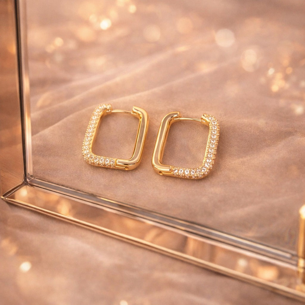 Crystal Frame Earrings