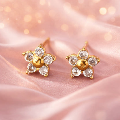 Crystal Flower Stud Earrings