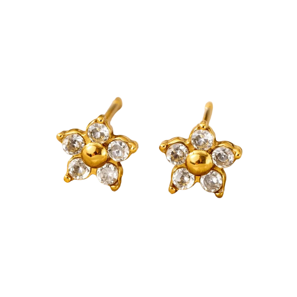 Crystal Flower Stud Earrings