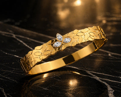 Petal Gold Bangle Bracelet