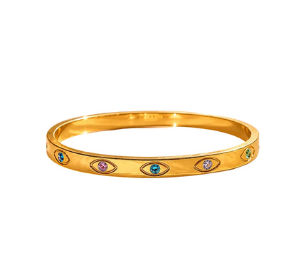 Studded Evil Eye Bangle