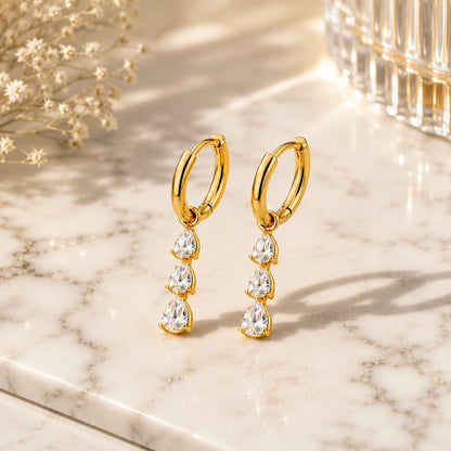Triple Drop Hoop Earrings