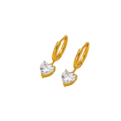 Heart Crystal Hoop Earrings