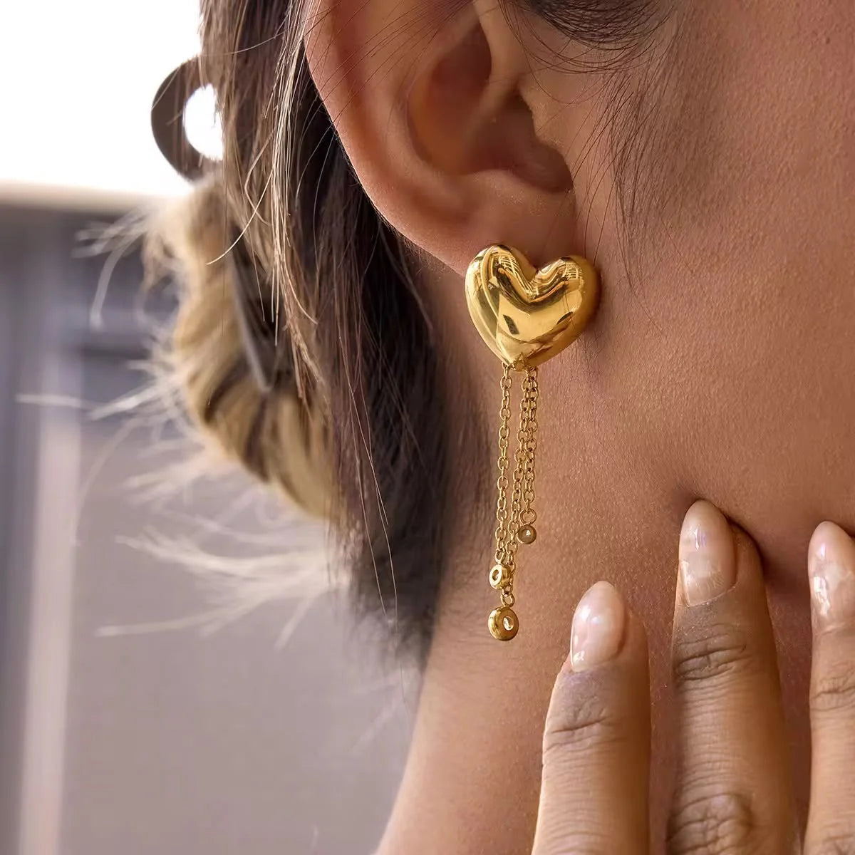Camellia Heart Earrings