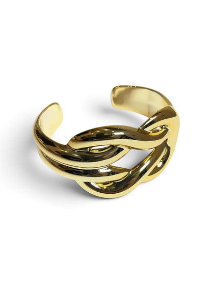 Chunky Gold Link Cuff Bracelet