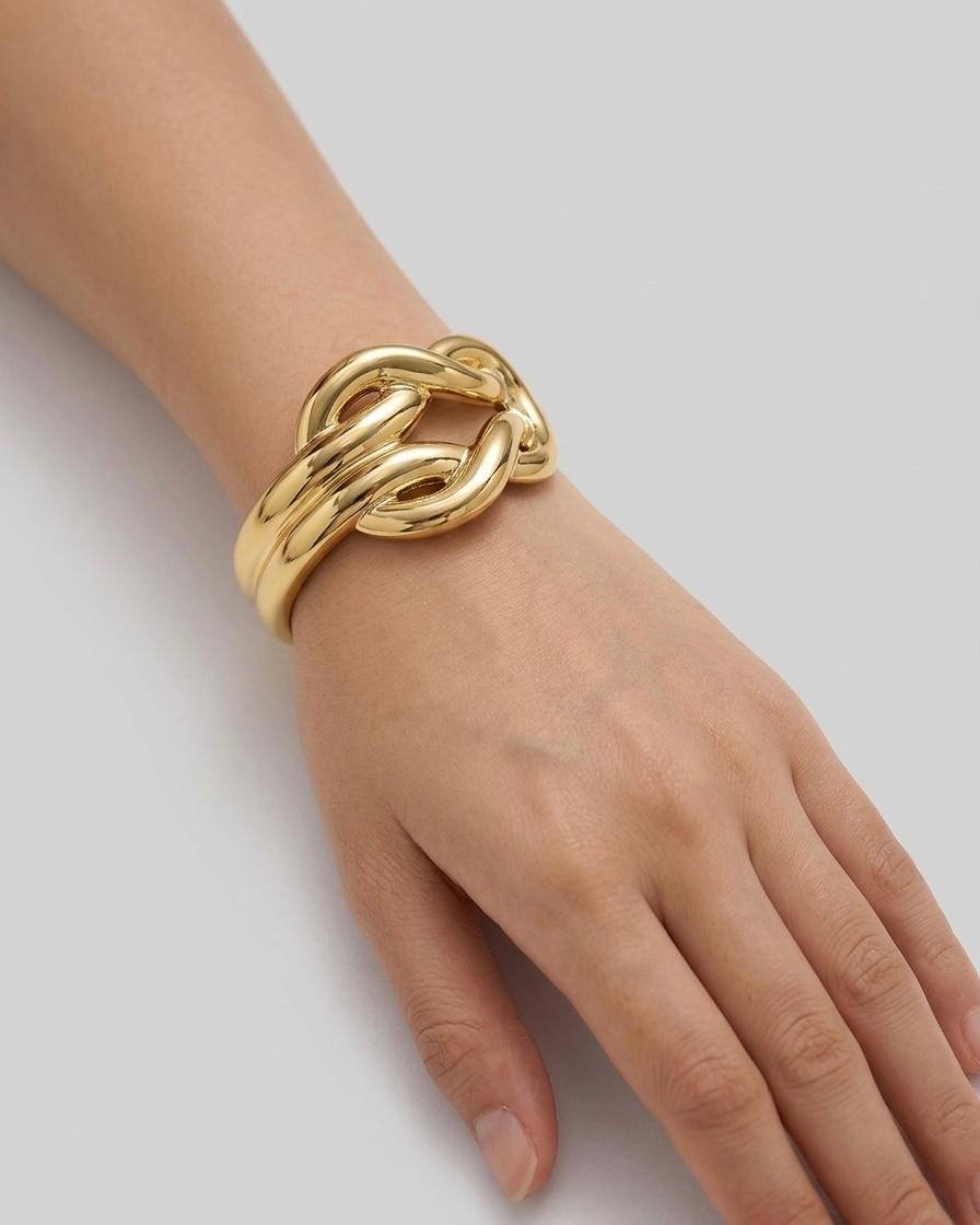 Chunky Gold Link Cuff Bracelet