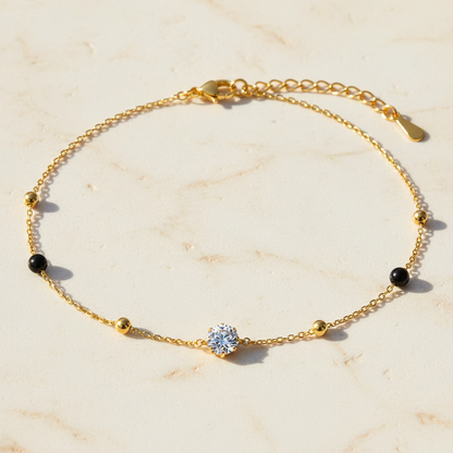 Black Chain Bracelet - Natural Stone Sunlight
