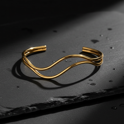 Double Wave Cuff - Dark Slate