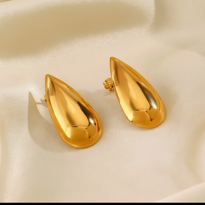 Gold Teardrop Earrings – Silk Flat Lay