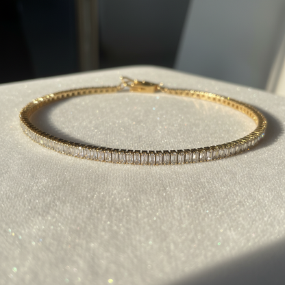 Gold Tennis Bracelet - Natural Sunlight