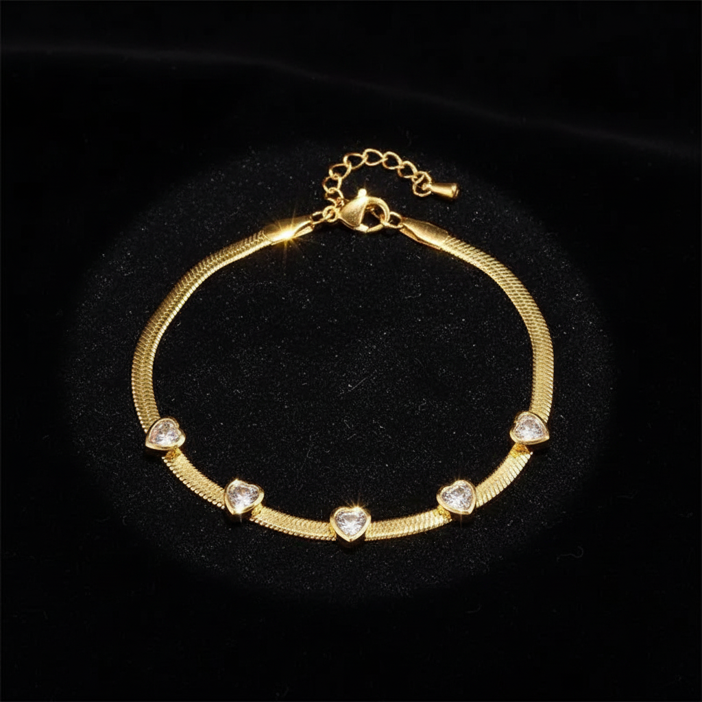 Heart Bracelet - Black Velvet Moody